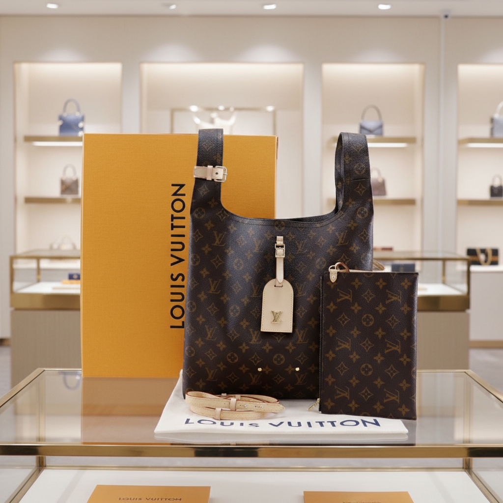 LOUIS VUITTON – Atlantis GM Tote / 2-Way Shoulder Bag – Monogram Canvas Brown – France – 100% Authentic ✨Previously Owned Very Good Condition ~46% Off MSRP