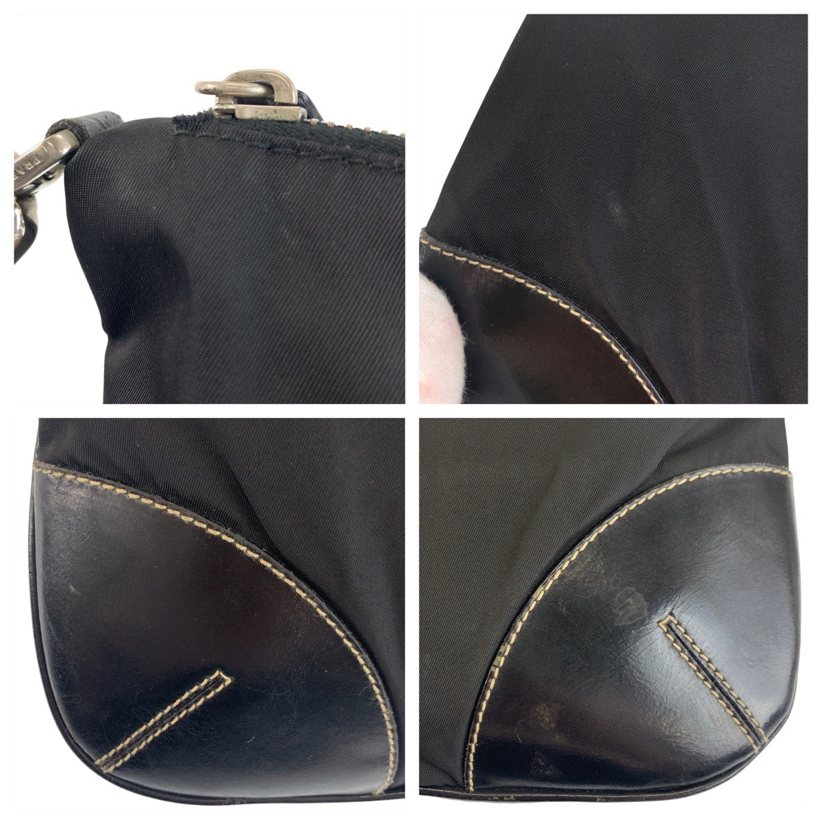 PRADA – Triangle Logo Pochette Shoulder Bag – Black Nylon Leather – Italy – 100% Authentic ✨Previously Owned Excellent Condition ~44% Off MSRP