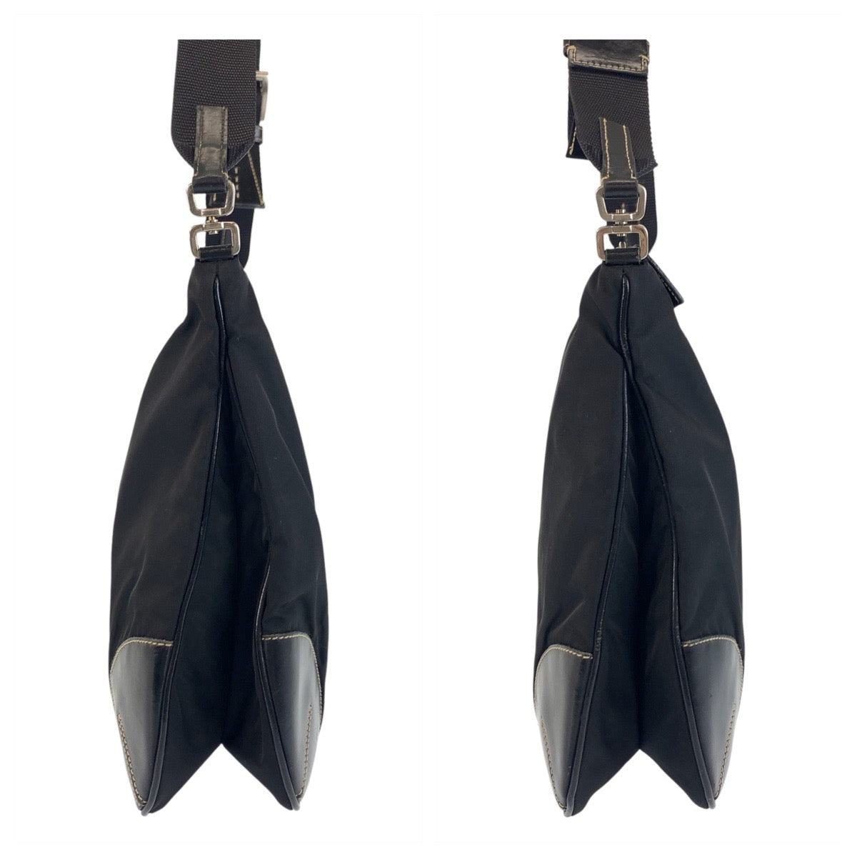 PRADA – Triangle Logo Pochette Shoulder Bag – Black Nylon Leather – Italy – 100% Authentic ✨Previously Owned Excellent Condition ~44% Off MSRP