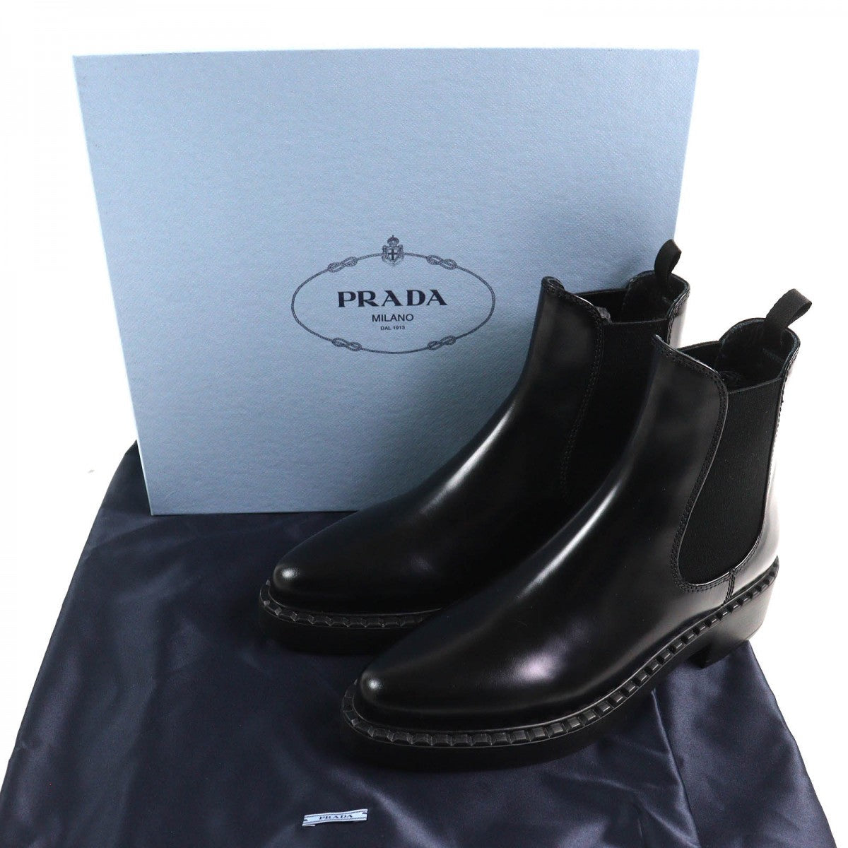 PRADA – Brushed Leather Short Boots – Black “Chocolate” – Size 37.5 – 100% Authentic ✨Previously Owned Pristine / Like-New Condition ~36% Off MSRP