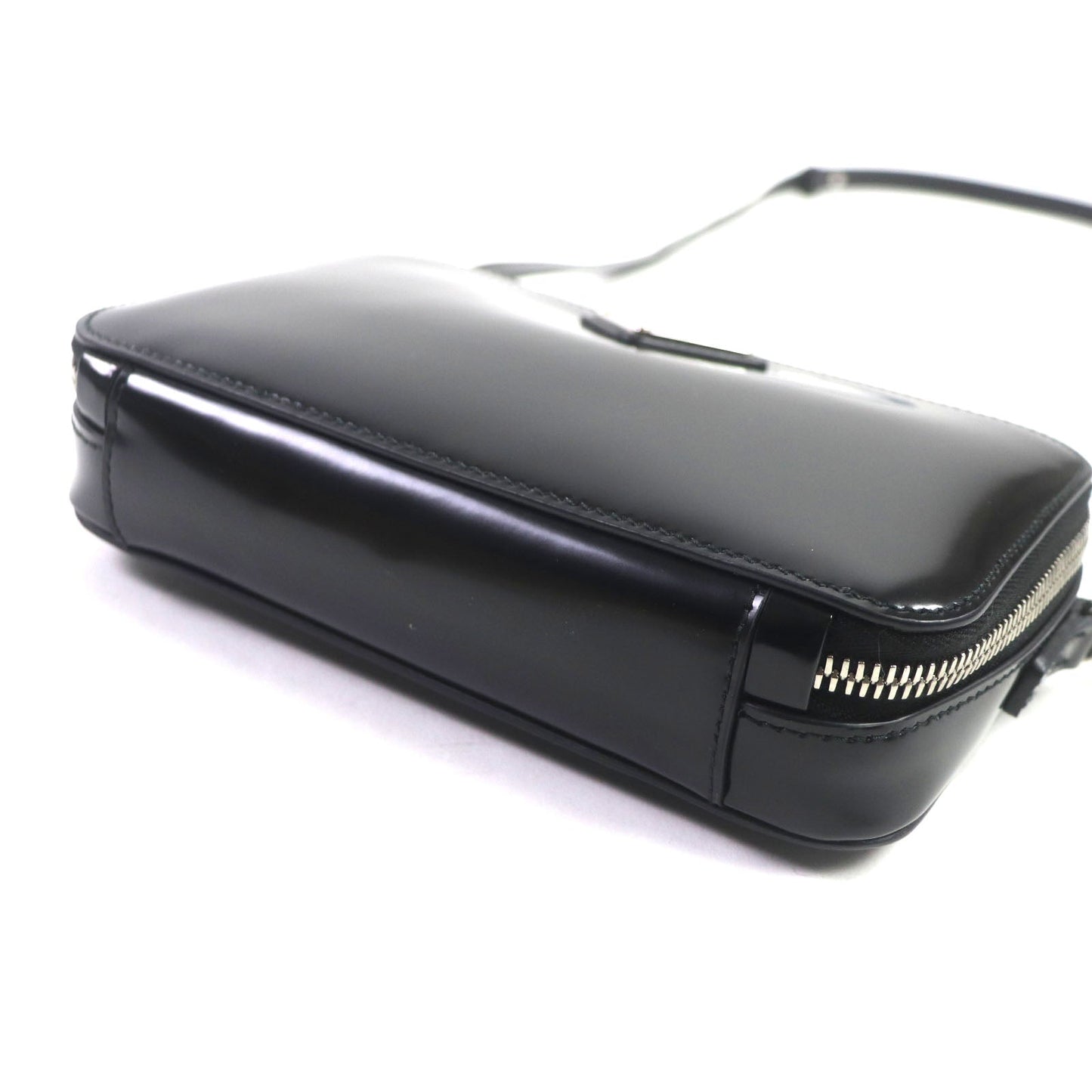 PRADA – Brick Shoulder Bag – Black Brushed Leather – Italy – 100% Authentic ✨Previously Owned Pristine Condition ~28% Off MSRP