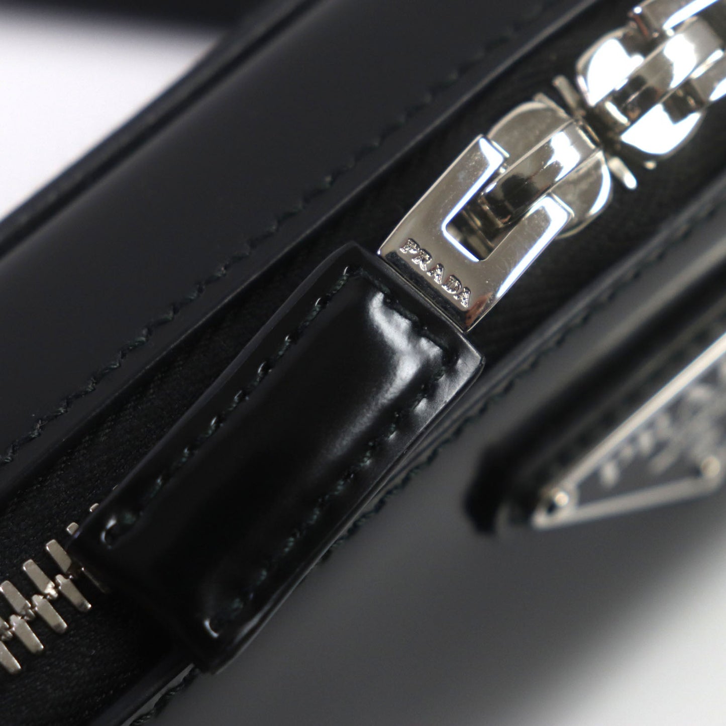 PRADA – Brick Shoulder Bag – Black Brushed Leather – Italy – 100% Authentic ✨Previously Owned Pristine Condition ~28% Off MSRP