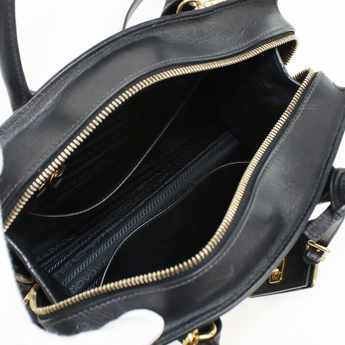 PRADA – Esplanade Bicolor 2WAY Tote Bag Saffiano Leather Gray with Gold Hardware – 100% Authentic ✨Previously Owned Very Good Condition ~41% Off MSRP