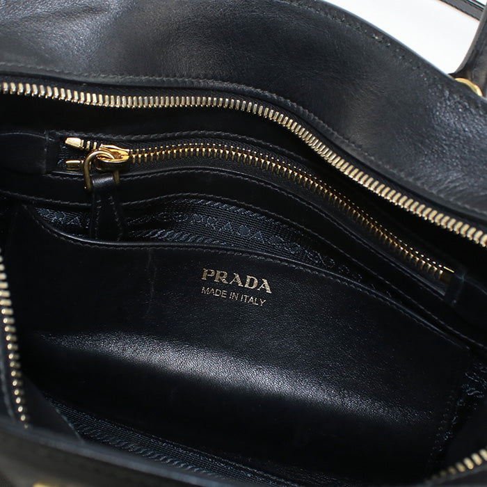 PRADA – Esplanade Bicolor 2WAY Tote Bag Saffiano Leather Gray with Gold Hardware – 100% Authentic ✨Previously Owned Very Good Condition ~41% Off MSRP
