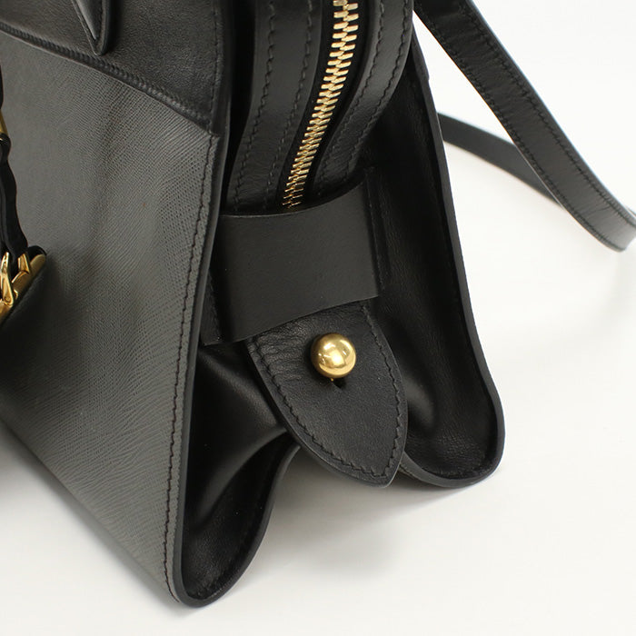 PRADA – Esplanade Bicolor 2WAY Tote Bag Saffiano Leather Gray with Gold Hardware – 100% Authentic ✨Previously Owned Very Good Condition ~41% Off MSRP