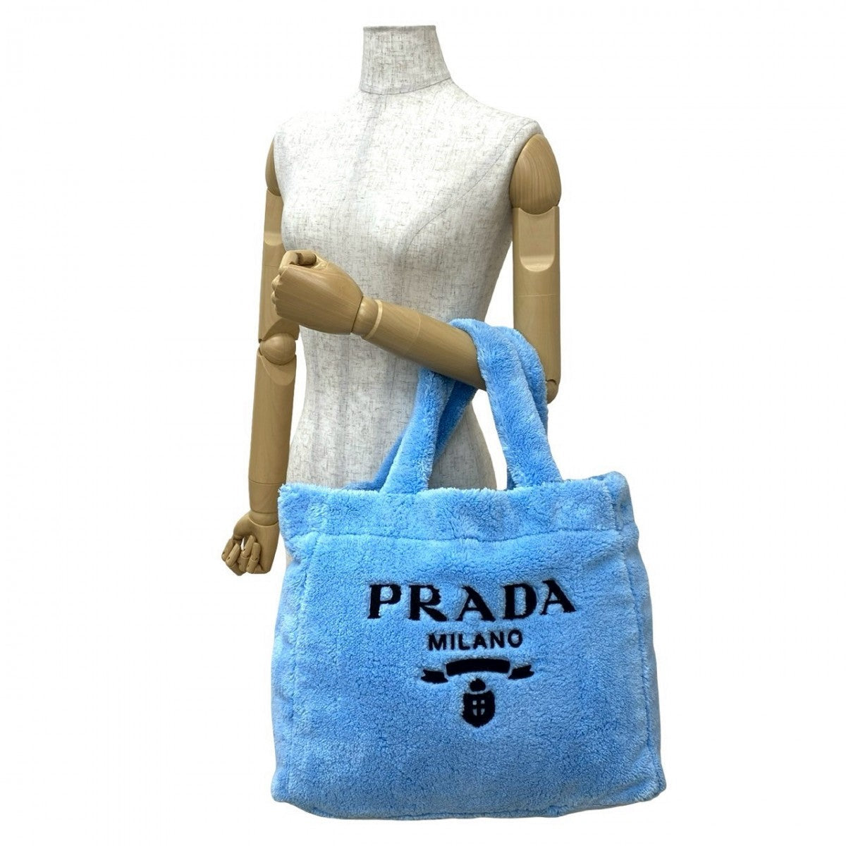 PRADA – Terry Tote Bag (Pile Towel) with Triangle Logo – Blue – 100% Authentic ✨Previously Owned Very Good Condition ~40% Off MSRP