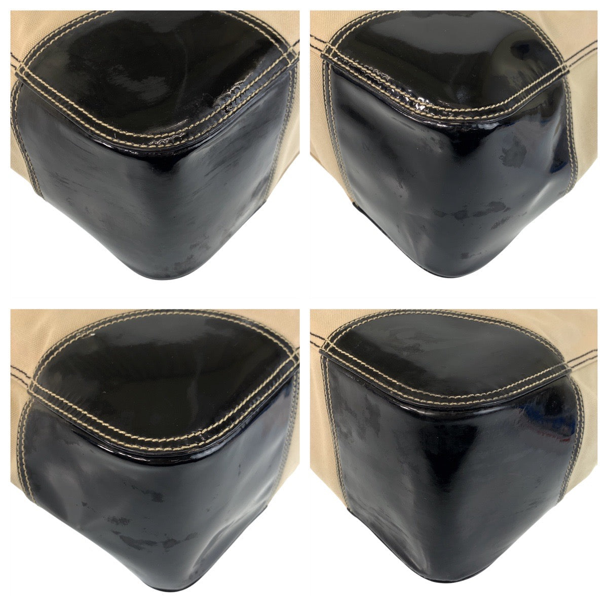 PRADA – Canvas Tote Bag with Triangle Logo – Beige &amp; Black with Silver Hardware – 100% Authentic ✨Previously Owned Very Good Condition ~32% Off MSRP