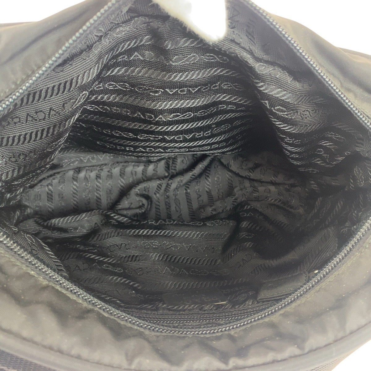 PRADA – Nylon Shoulder Bag with Triangle Logo – Black with Silver Hardware – 100% Authentic ✨Previously Owned Very Good Condition ~38% Off MSRP