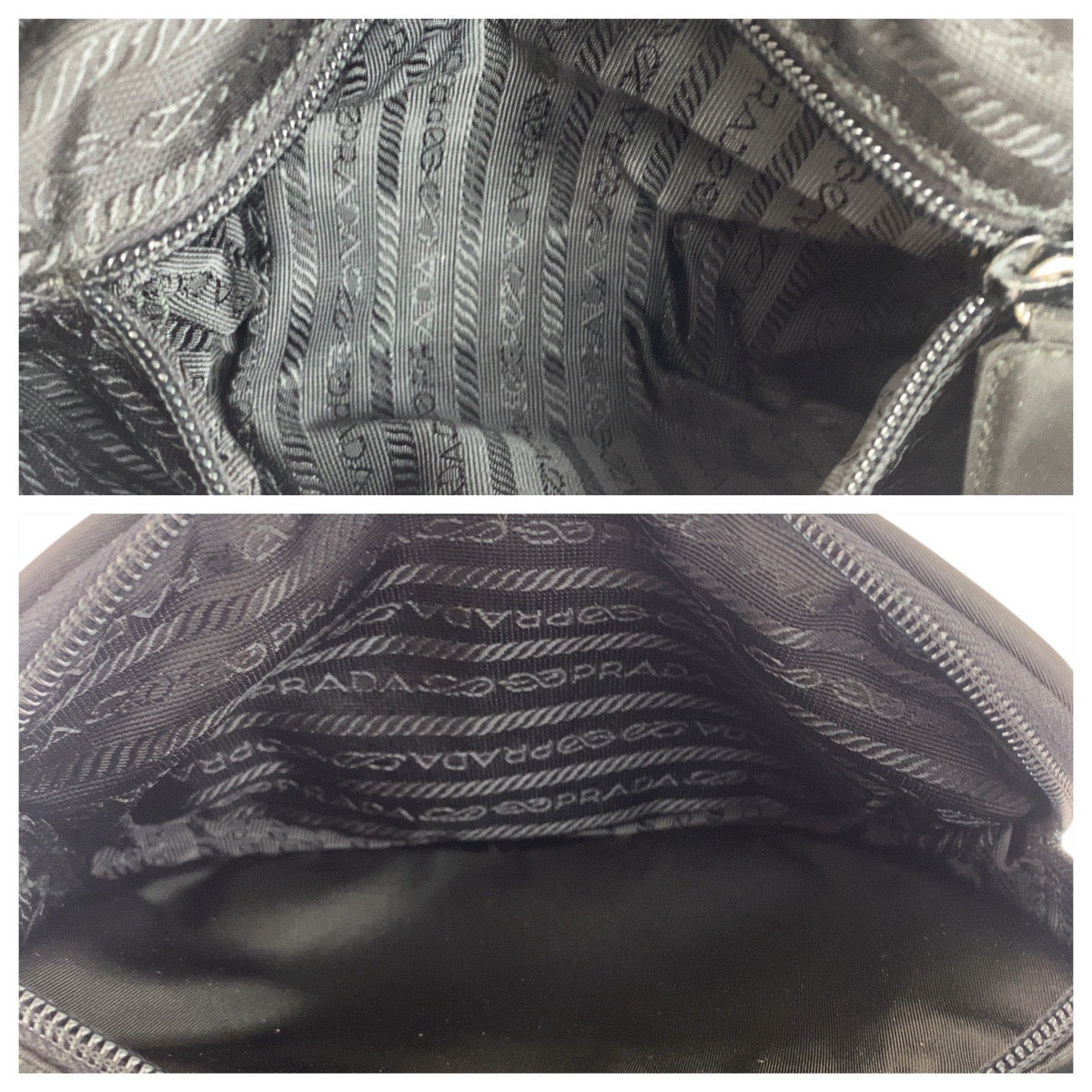 PRADA – Nylon Shoulder Bag with Triangle Logo – Black with Silver Hardware – 100% Authentic ✨Previously Owned Very Good Condition ~38% Off MSRP