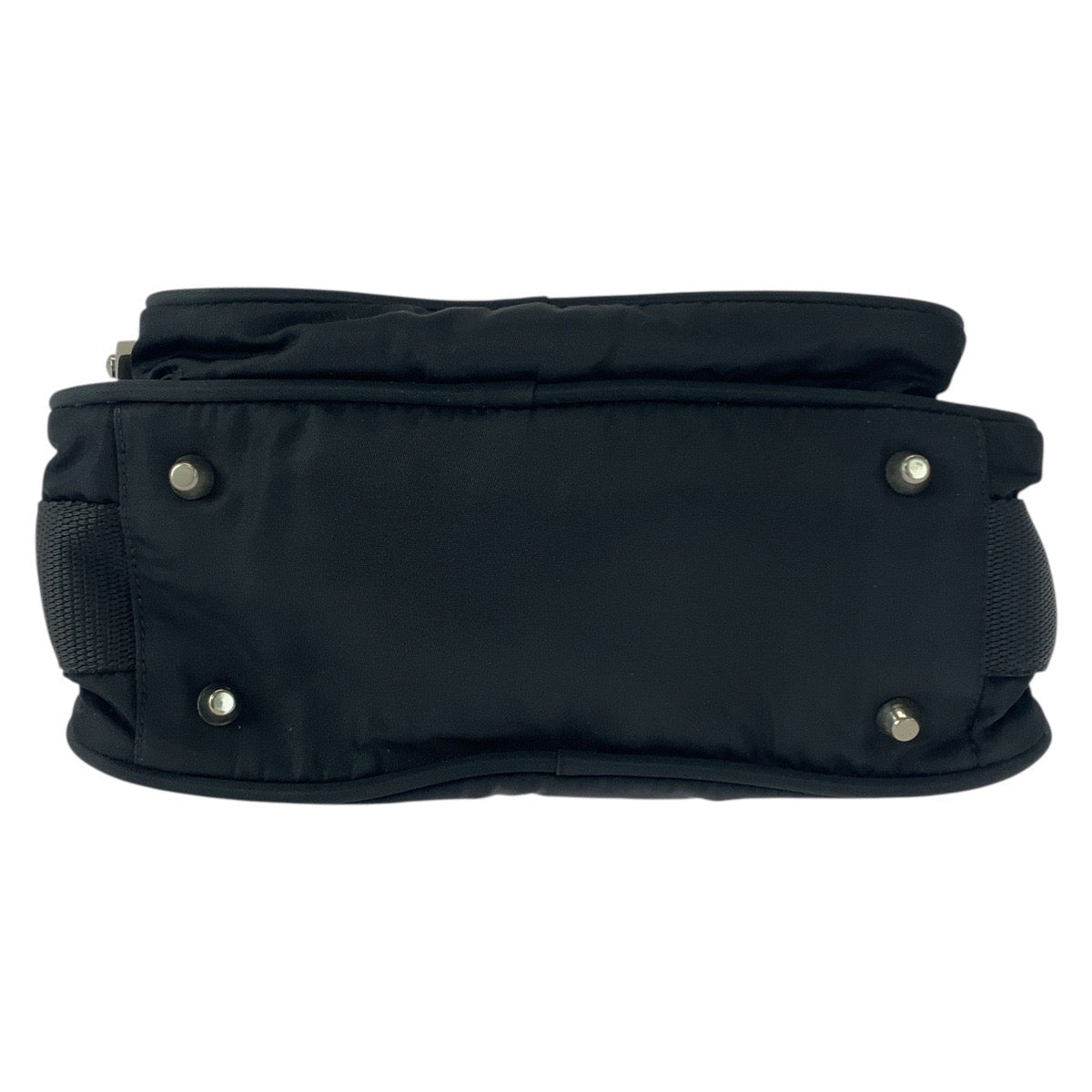 PRADA – Nylon Shoulder Bag with Triangle Logo – Black with Silver Hardware – 100% Authentic ✨Previously Owned Very Good Condition ~38% Off MSRP