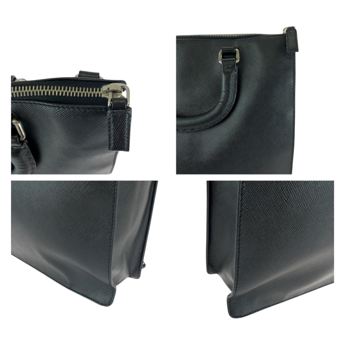 PRADA – Saffiano Leather Triangle Logo Tote Bag – Black – Men’s Business / Briefcase Style – 100% Authentic ✨Previously Owned Very Good Condition ~36% Off MSRP