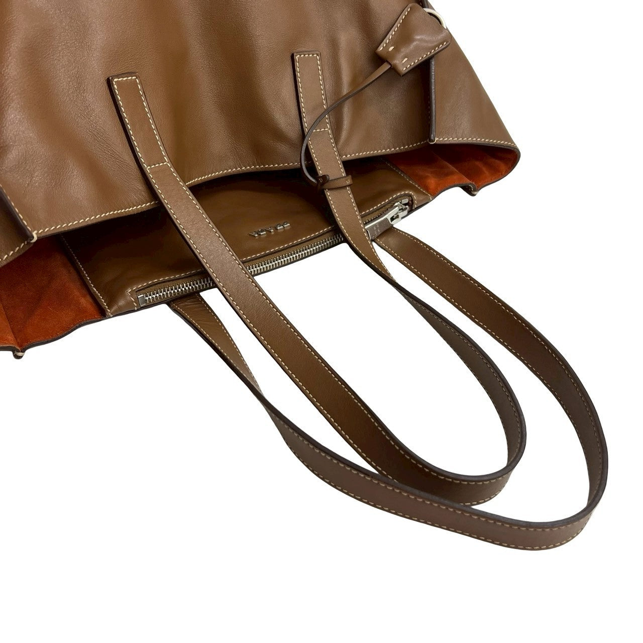 PRADA – Brown Leather Triangle Logo Tote Bag – With Dust Bag, Clochette & Key Ring – 100% Authentic ✨Previously Owned Very Good Condition ~33% Off MSRP