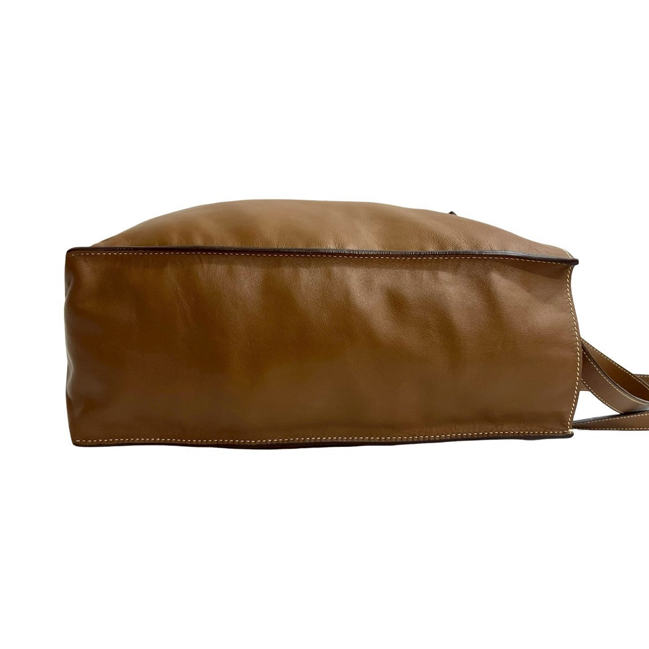 PRADA – Brown Leather Triangle Logo Tote Bag – With Dust Bag, Clochette & Key Ring – 100% Authentic ✨Previously Owned Very Good Condition ~33% Off MSRP