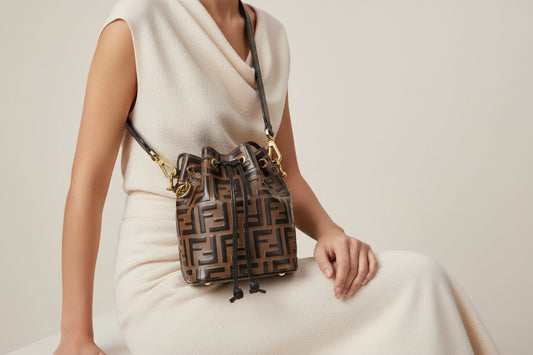 Fendi Mini Mon Tresor FF Calf Leather Bucket Bag Maya Nero Gold – Great Condition | L’LUXE Authentic’s