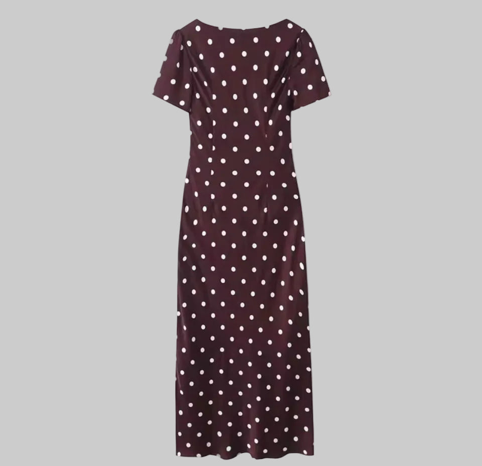 Polka Dot Empire Waist Midi Dress