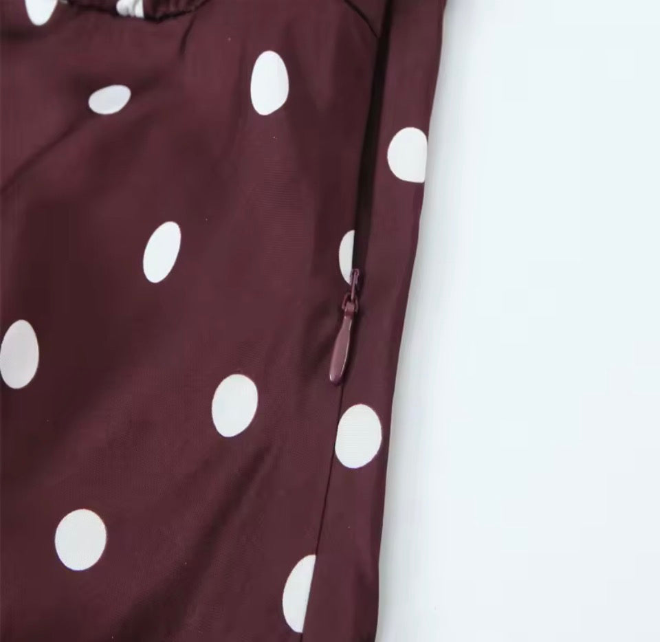 Polka Dot Empire Waist Midi Dress