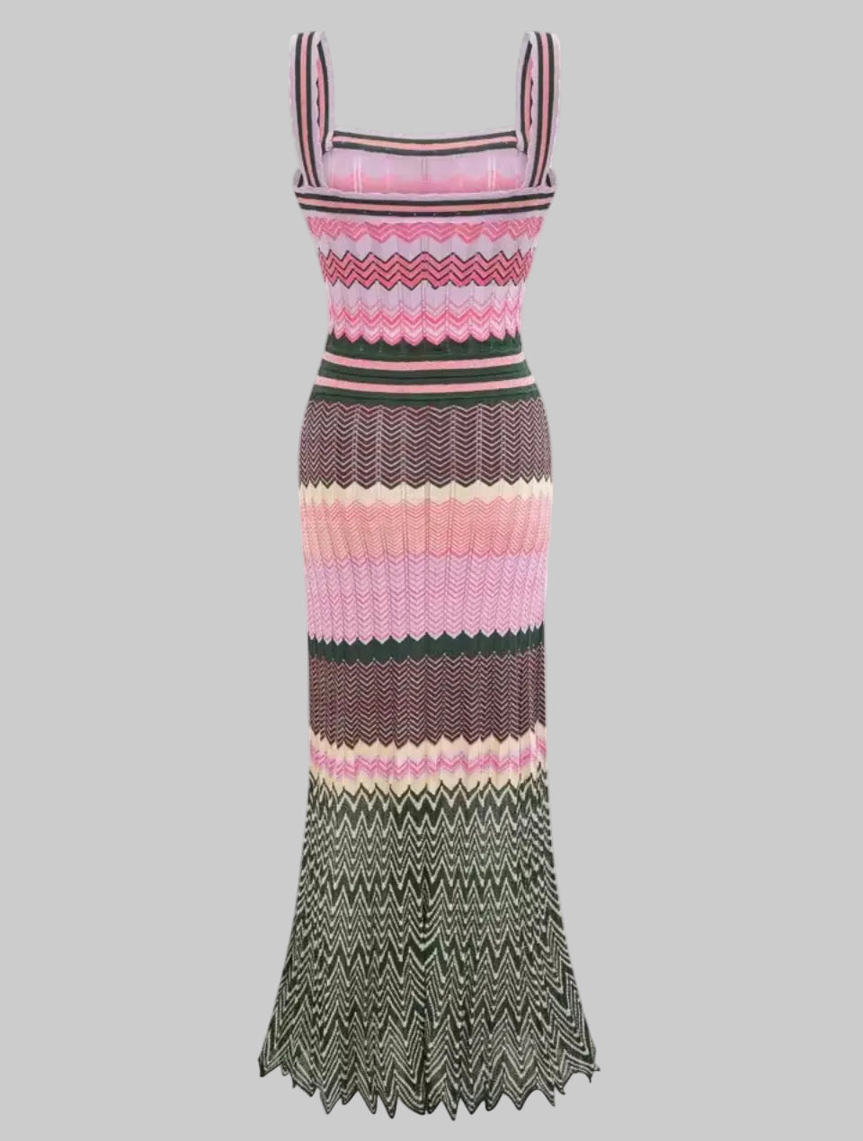 Zigzag Knit Maxi Dress