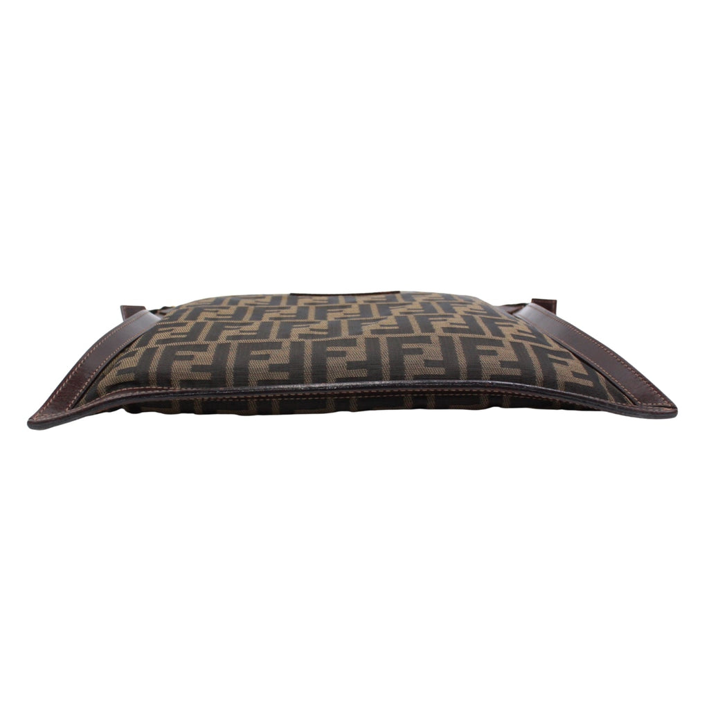 Fendi Zucca Pattern Clutch Bag Canvas Leather Previously Owned Authentic
