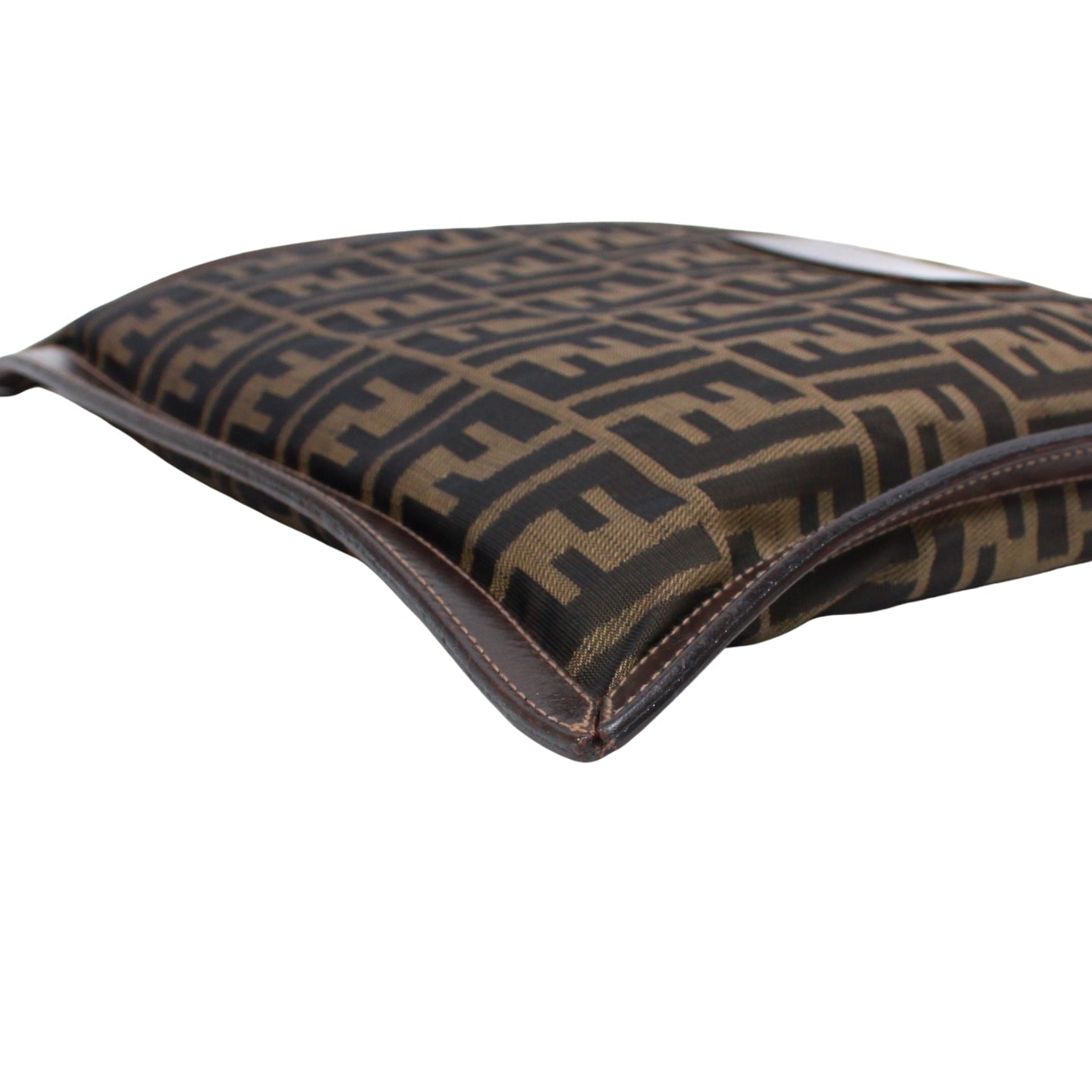 Fendi Zucca Pattern Clutch Bag Canvas Leather Previously Owned Authentic