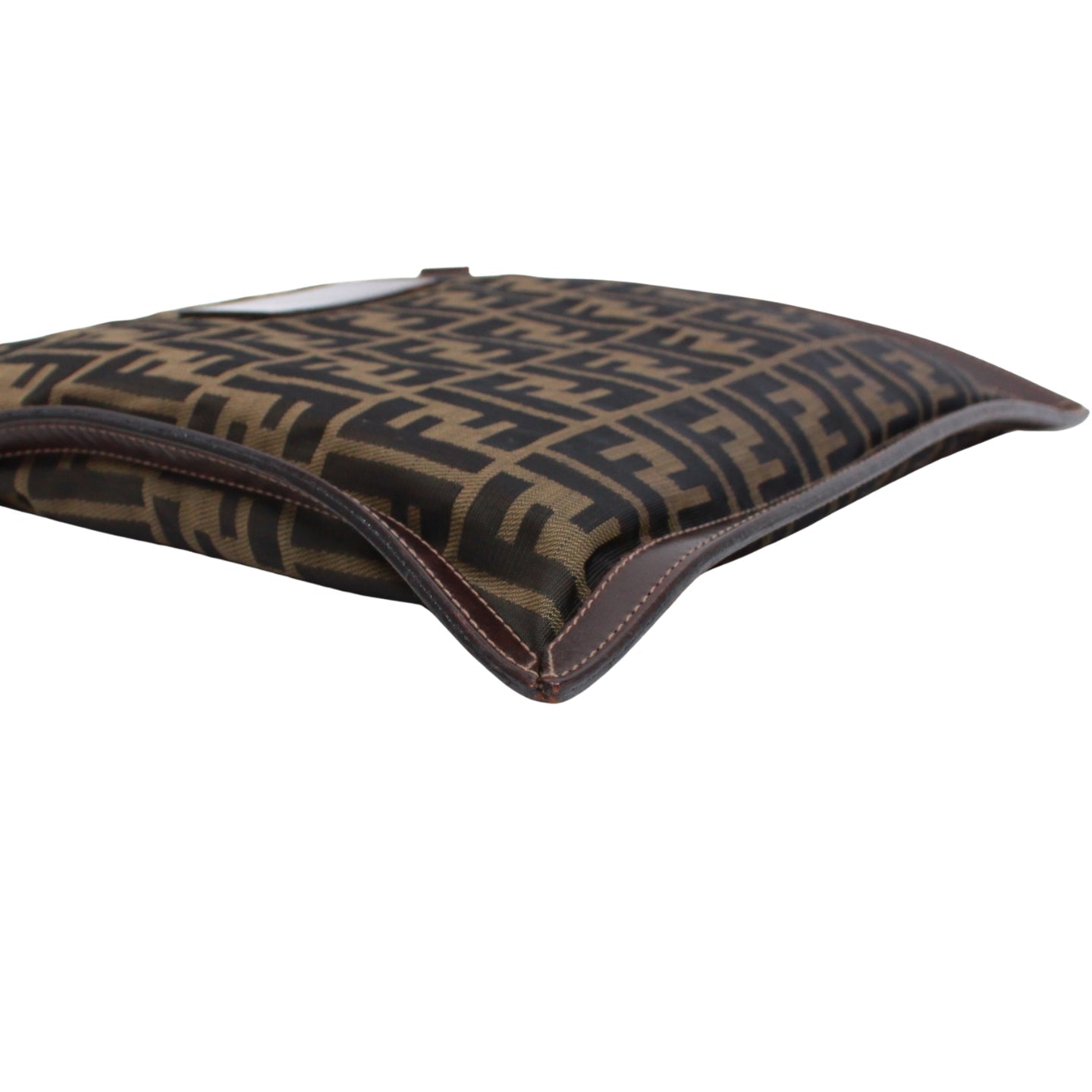 Fendi Zucca Pattern Clutch Bag Canvas Leather Previously Owned Authentic