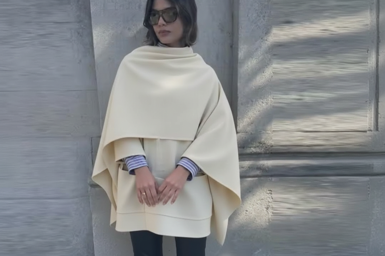 Shawl Collar Cape Jacket – Loose Fit Wool | Coats & Jackets