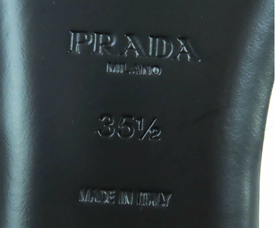 Unused Prada Triangle Logo Mule Sandals Euro Size 5.5 Authentic Previous Owned
