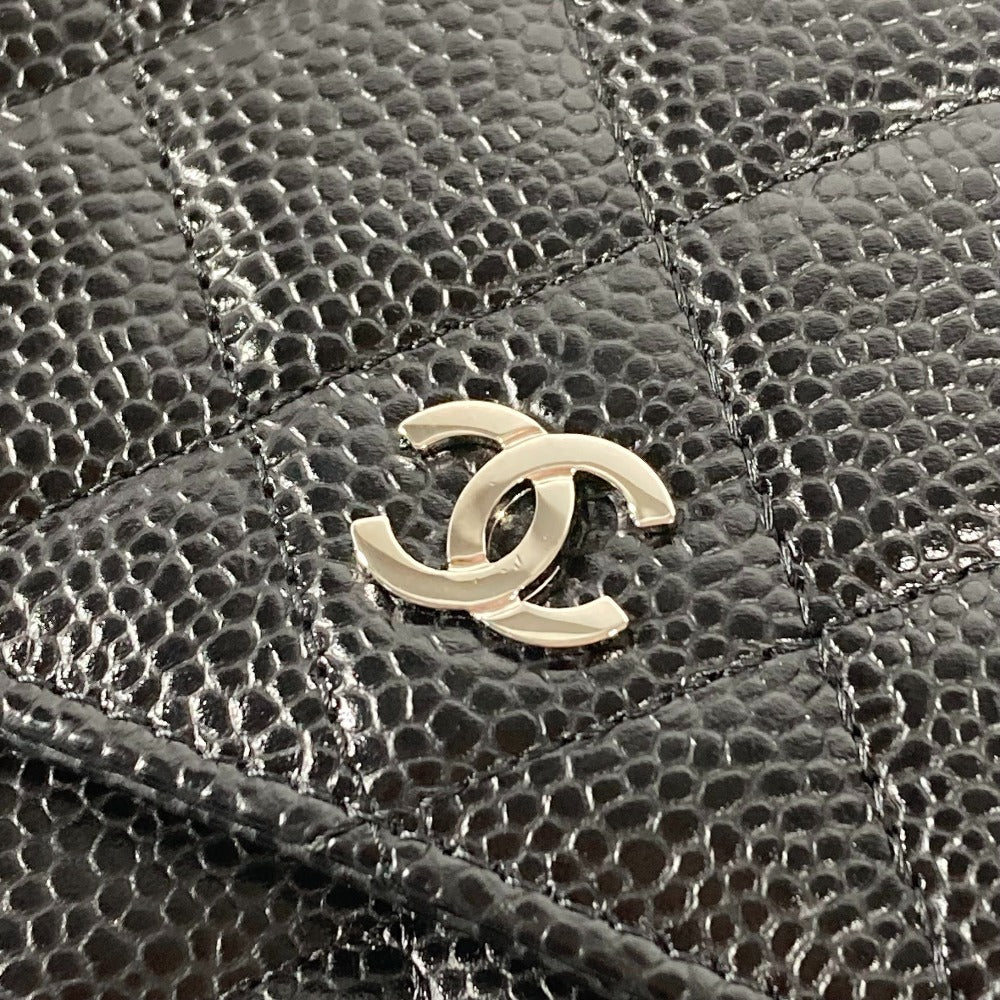 CHANEL Chain Wallet in Black Quilted Caviar Leather Vintage