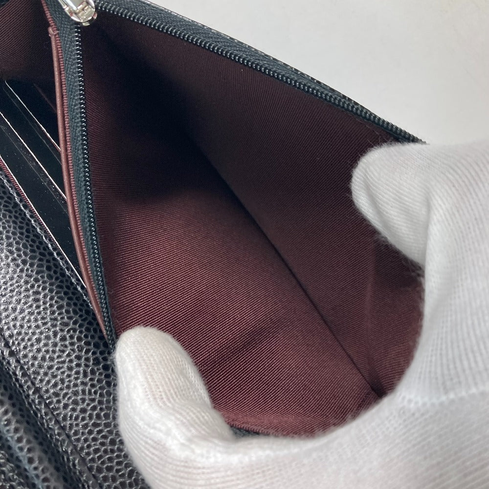 CHANEL Chain Wallet in Black Quilted Caviar Leather Vintage