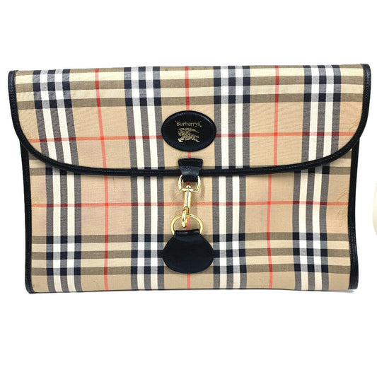 Burberry Logo Check Clutch Bag