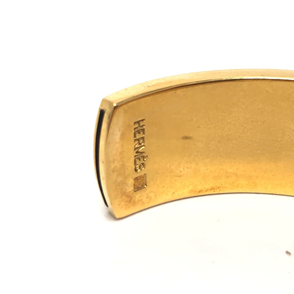 Hermès Kelly Bangle Gold-Plated with Green Leather Inlay –