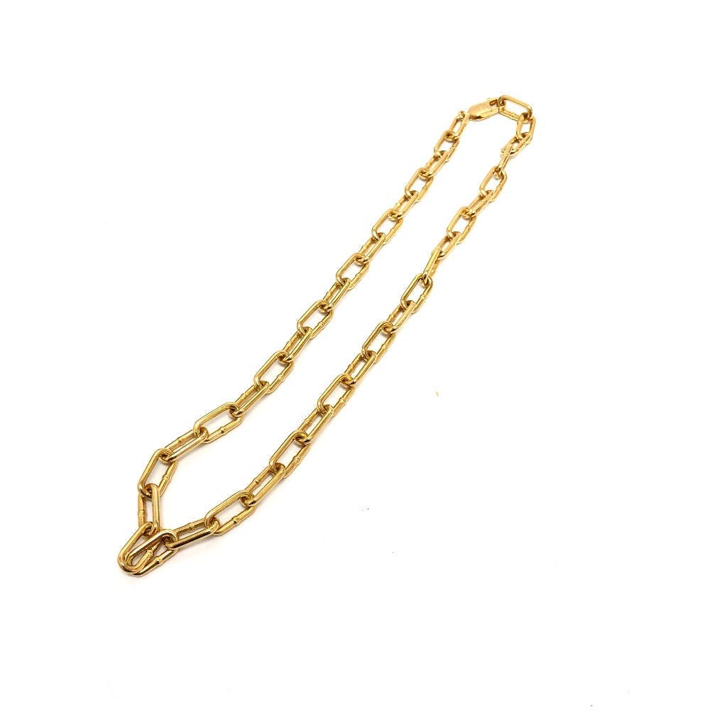 Bottega Veneta - 9182 - 23394 - 5 100% Authentic Pre - Owned SV925 Gold - Tone Necklace – Circa 2010s – Designed by Tomas Maier – Made in Italy - LLUXE.CA