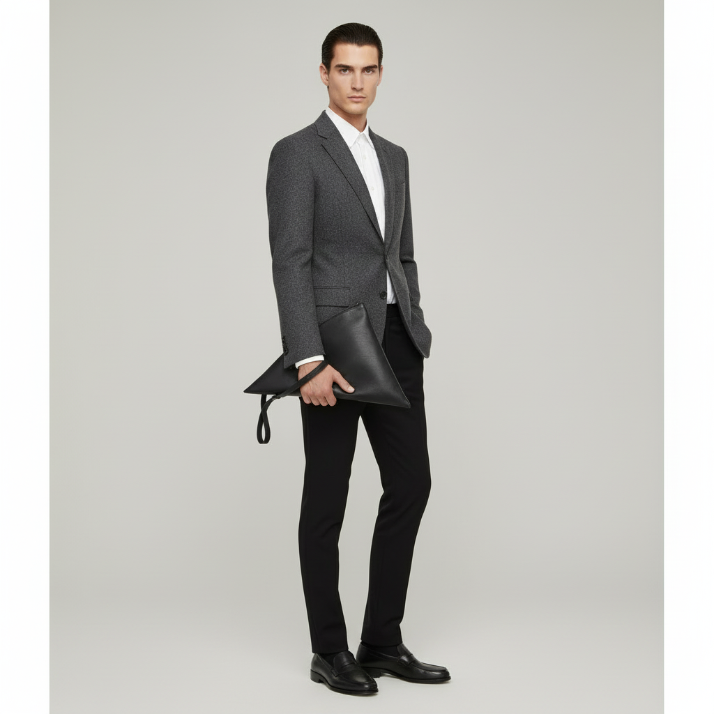 BOTTEGA VENETA – Black Leather Clutch / Business Pouch – 100% Authentic Previously Owned Excellent Condition ~33% Off MSRP