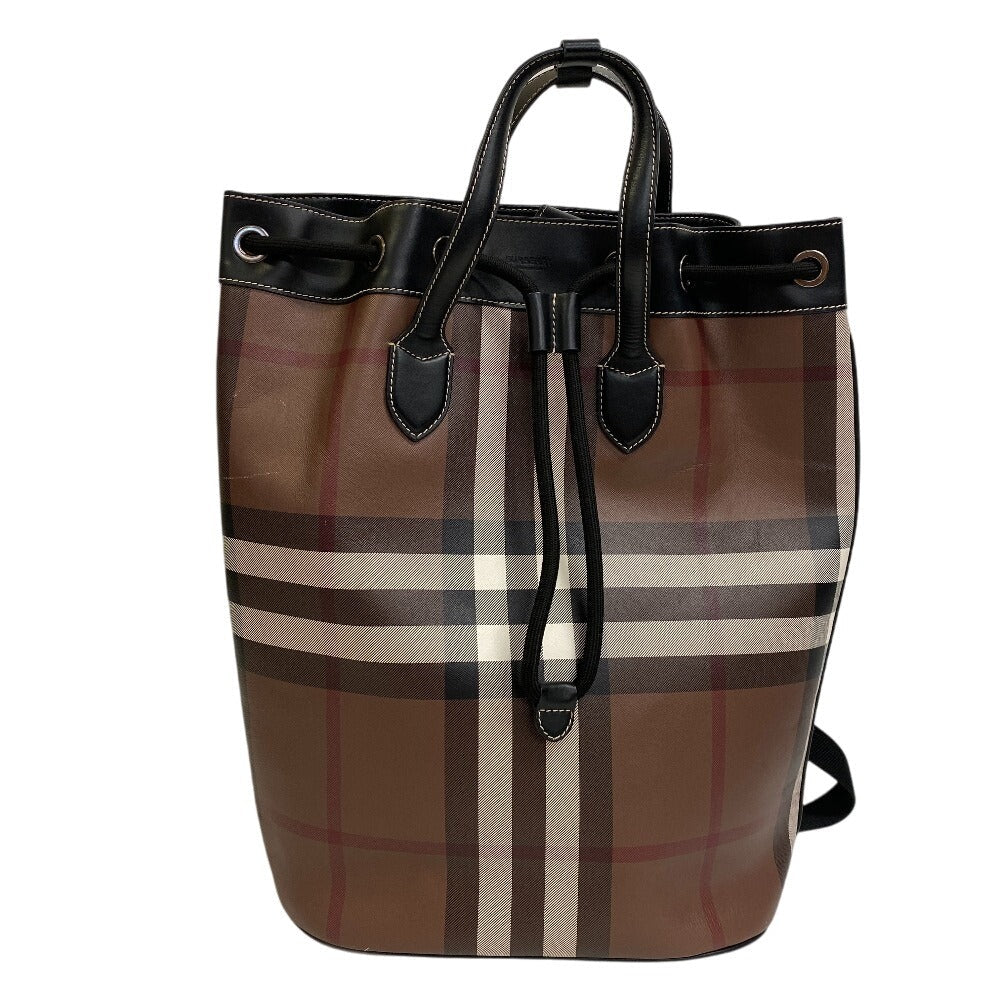 BURBERRY – Drawstring Backpack / 2 - Way Tote – Nova Check – PVC & Leather – Christopher Bailey – 2015 – 100% Authentic Pre - Owned Item No.: Z0013610 - LLUXE.CA
