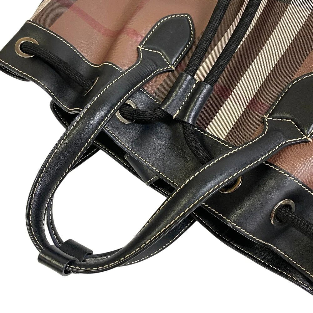 BURBERRY – Drawstring Backpack / 2 - Way Tote – Nova Check – PVC & Leather – Christopher Bailey – 2015 – 100% Authentic Pre - Owned Item No.: Z0013610 - LLUXE.CA