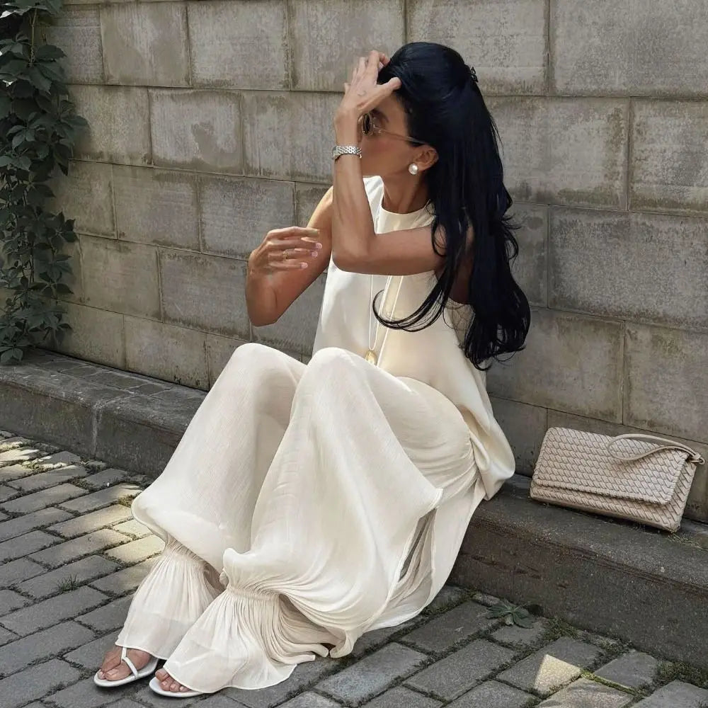 Fluid Pleated Balloon Pants for Women
