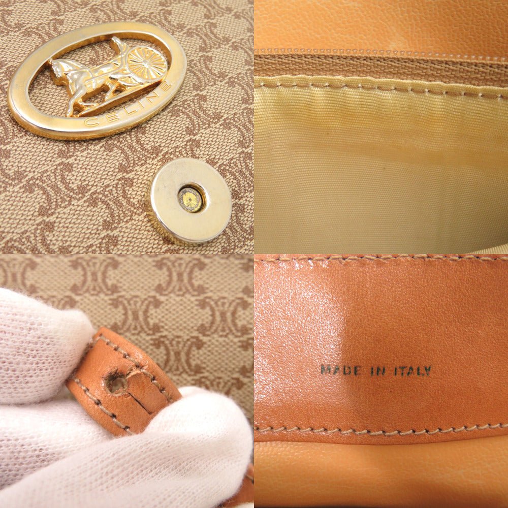 CELINE – Shoulder Bag – Macadam – Beige PVC & Leather – Michael Kors Era – Circa 2003–2008 – 100% Authentic Pre - Owned - LLUXE.CA
