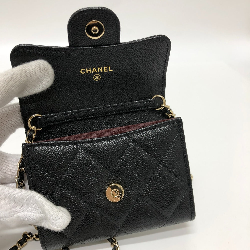 CHANEL AP0238 Wallet on Chain in Black Caviar Leather – COCO Mark Matelassé, Item No.3109 - 23331 - 1 Designed by Karl Lagerfeld, 2010s, 100% Authentic Pre - Owned - LLUXE.CA