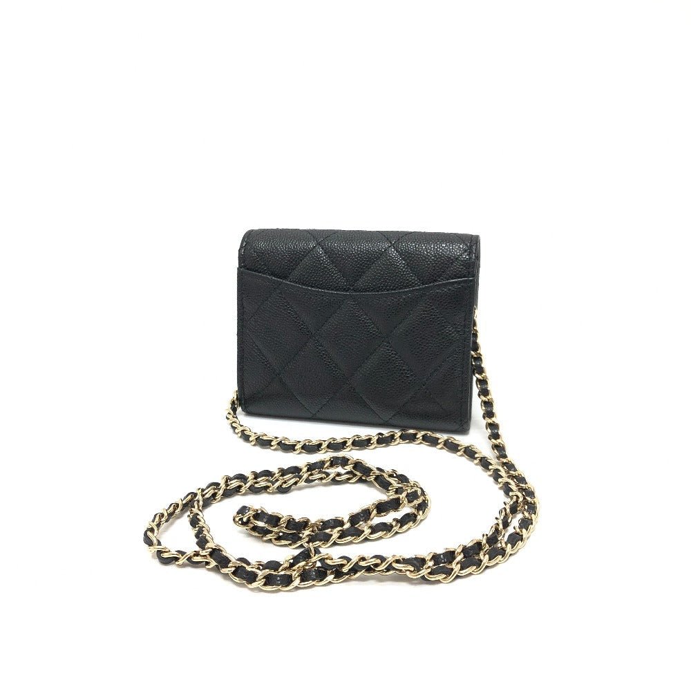 CHANEL AP0238 Wallet on Chain in Black Caviar Leather – COCO Mark Matelassé, Item No.3109 - 23331 - 1 Designed by Karl Lagerfeld, 2010s, 100% Authentic Pre - Owned - LLUXE.CA