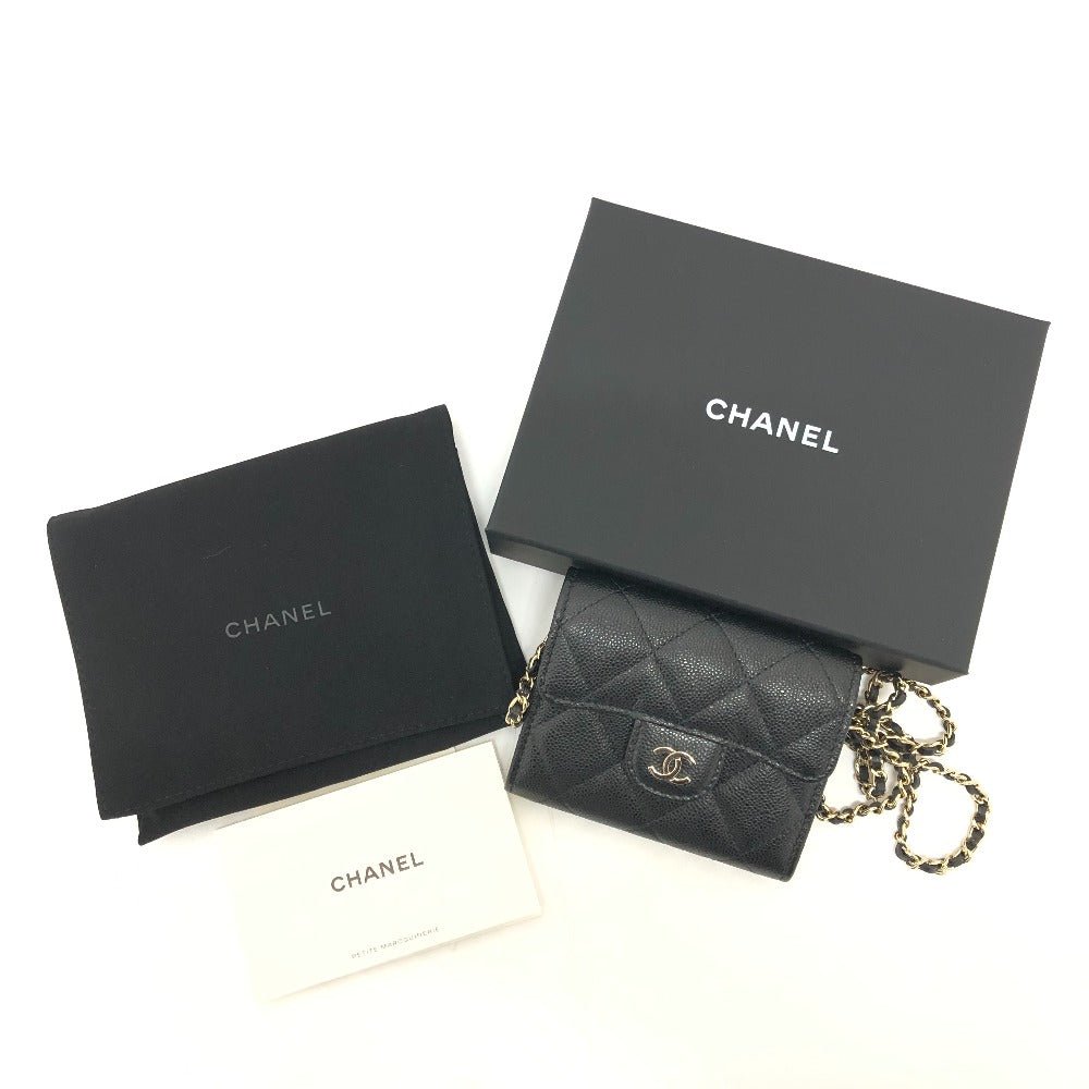 CHANEL AP0238 Wallet on Chain in Black Caviar Leather – COCO Mark Matelassé, Item No.3109 - 23331 - 1 Designed by Karl Lagerfeld, 2010s, 100% Authentic Pre - Owned - LLUXE.CA