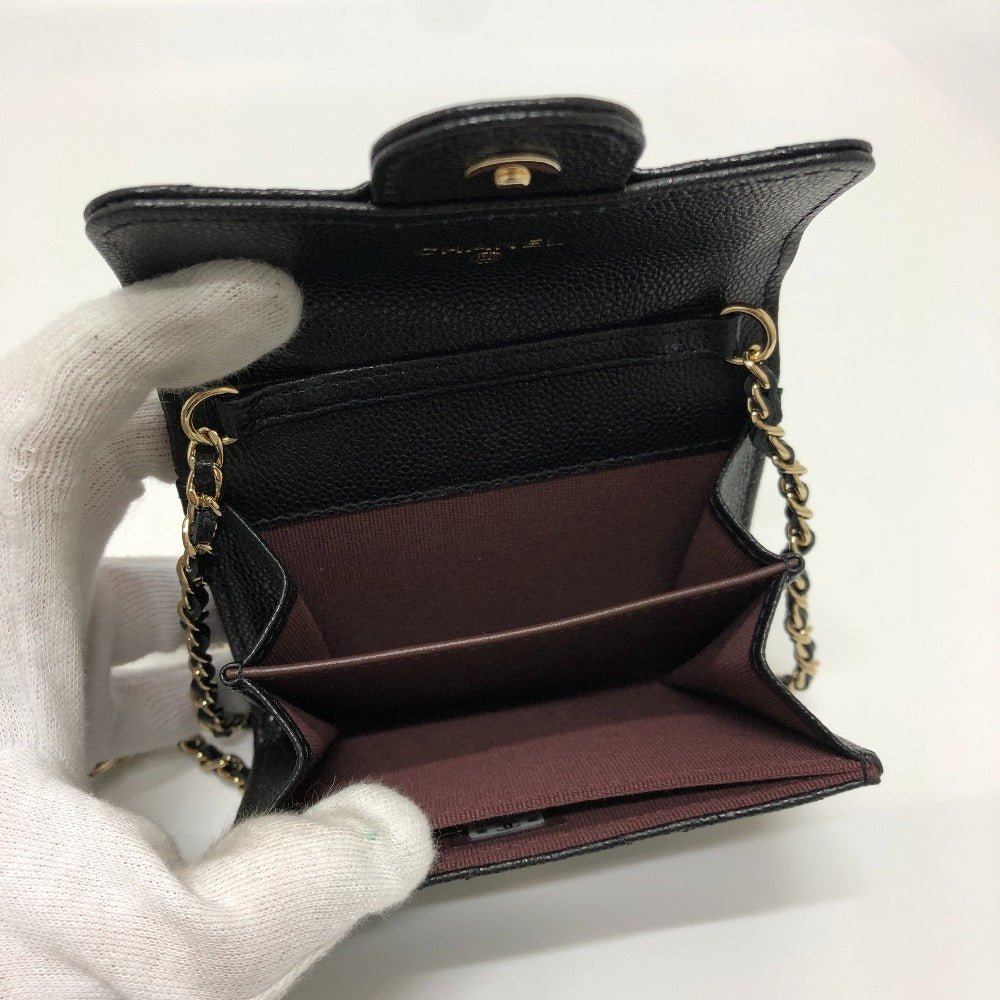 CHANEL AP0238 Wallet on Chain in Black Caviar Leather – COCO Mark Matelassé, Item No.3109 - 23331 - 1 Designed by Karl Lagerfeld, 2010s, 100% Authentic Pre - Owned - LLUXE.CA