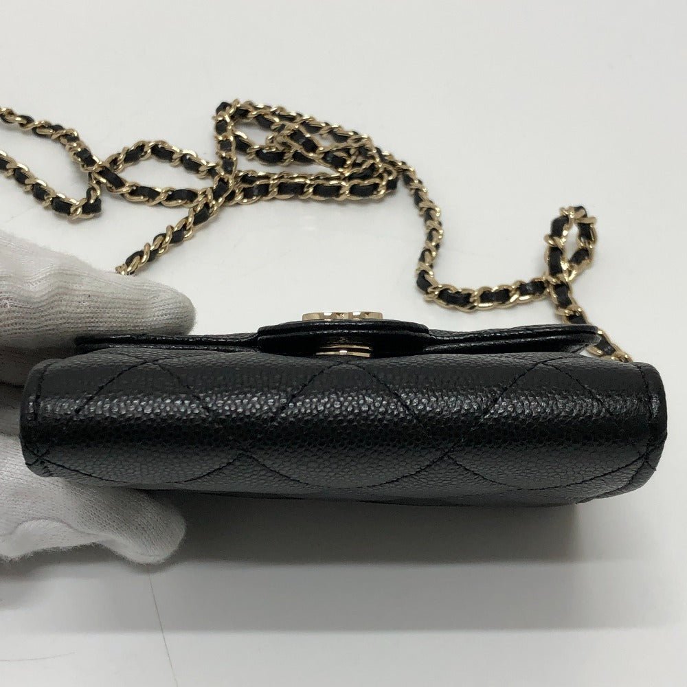 CHANEL AP0238 Wallet on Chain in Black Caviar Leather – COCO Mark Matelassé, Item No.3109 - 23331 - 1 Designed by Karl Lagerfeld, 2010s, 100% Authentic Pre - Owned - LLUXE.CA