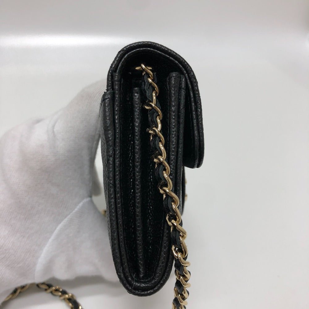 CHANEL AP0238 Wallet on Chain in Black Caviar Leather – COCO Mark Matelassé, Item No.3109 - 23331 - 1 Designed by Karl Lagerfeld, 2010s, 100% Authentic Pre - Owned - LLUXE.CA