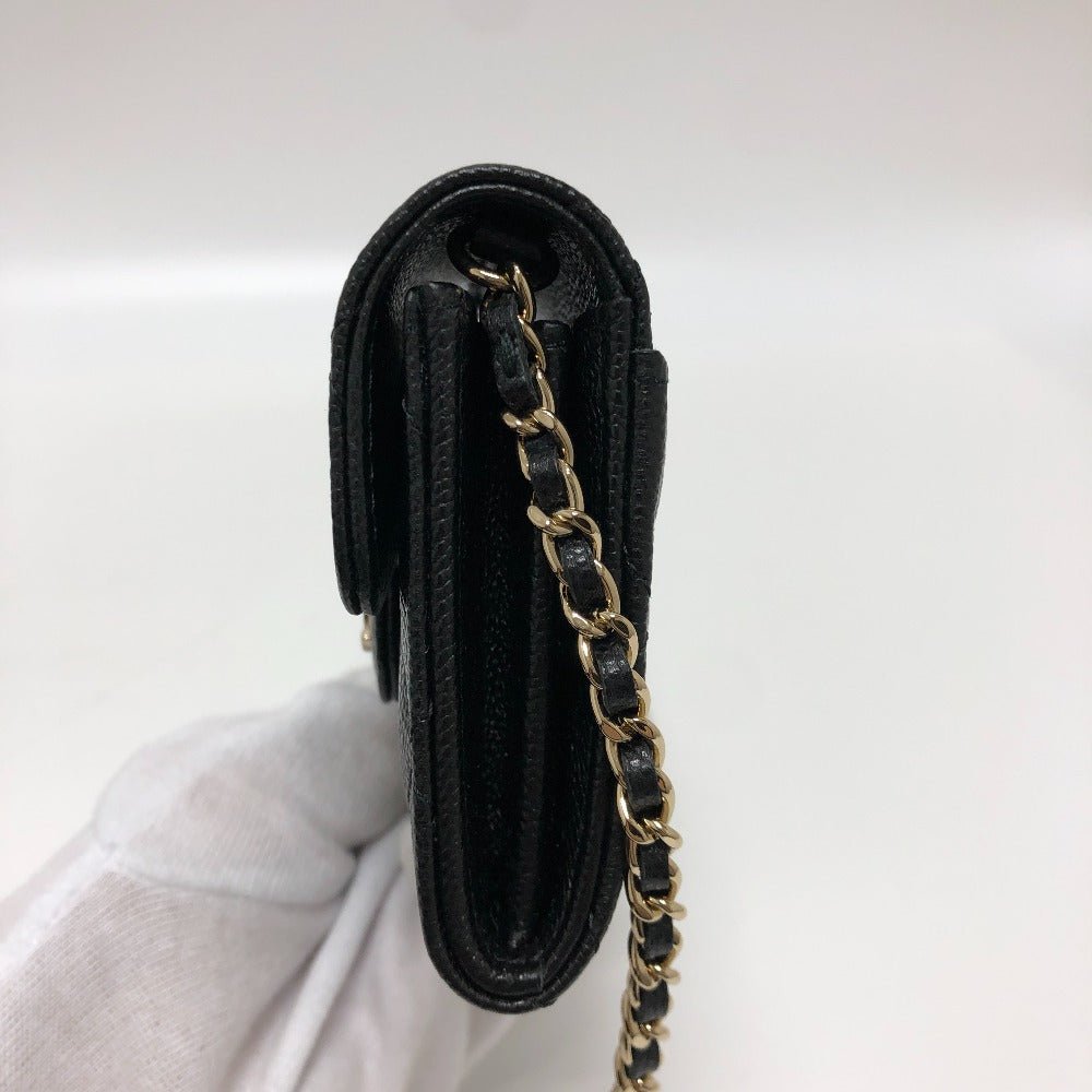 CHANEL AP0238 Wallet on Chain in Black Caviar Leather – COCO Mark Matelassé, Item No.3109 - 23331 - 1 Designed by Karl Lagerfeld, 2010s, 100% Authentic Pre - Owned - LLUXE.CA