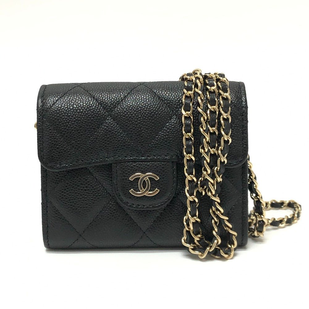 CHANEL AP0238 Wallet on Chain in Black Caviar Leather – COCO Mark Matelassé, Item No.3109 - 23331 - 1 Designed by Karl Lagerfeld, 2010s, 100% Authentic Pre - Owned - LLUXE.CA