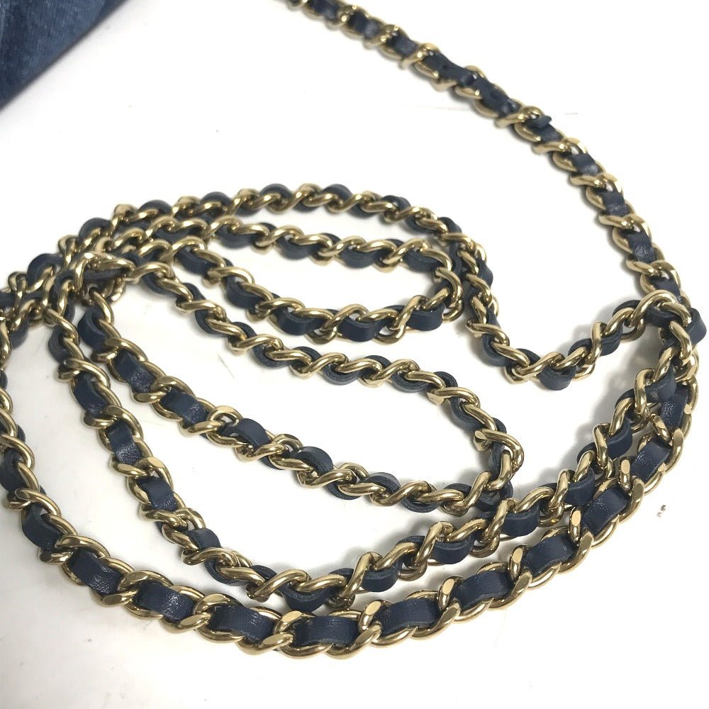 CHANEL AP0250 Long Wallet on Chain in Denim Blue Matelassé – Quilted ,Designed by Karl Lagerfeld, 2020s, 100% Authentic Pre - Owned item No. 30860 - 22790 - 1 Never used / store - fresh see - LLUXE.CA