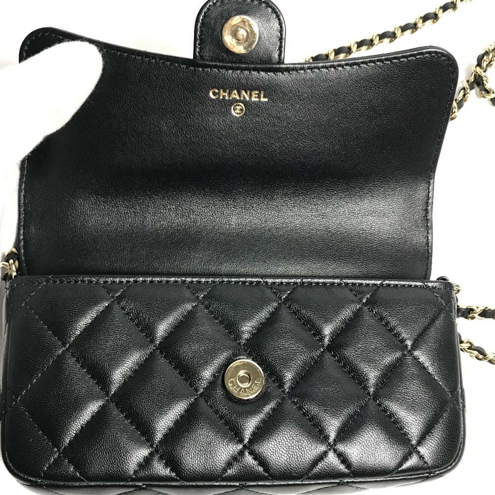 CHANEL AP2096 COCO Mark Phone Case Wallet on Chain in Black Lambskin – Matelassé Quilted, Item No. KO - 231114 - 29 Designed by Karl Lagerfeld (circa 2019), 100% Authentic Pre - Owned - LLUXE.CA