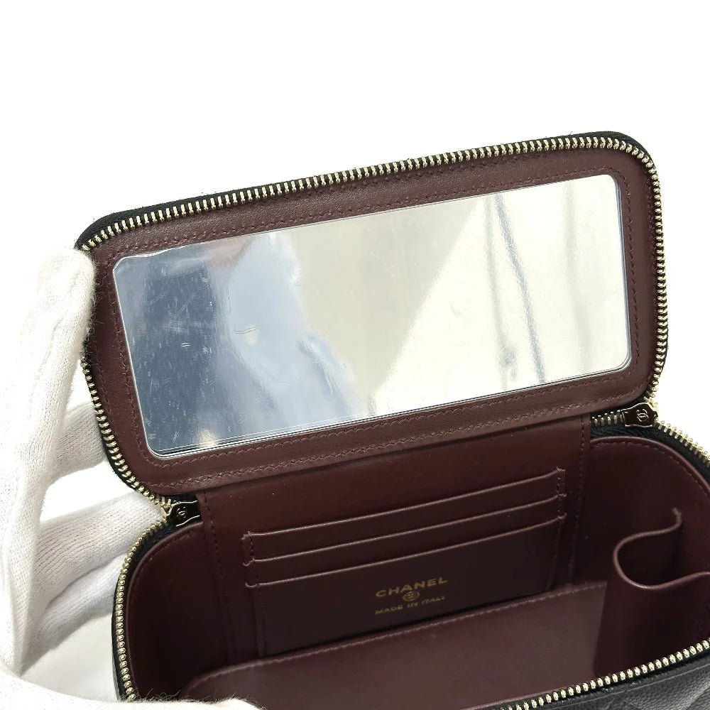 CHANEL – Matrasse Vanity Shoulder Bag – Model No. AP1341 – COCO Mark – Caviar Skin – Black – Late - 1990s (c. 1996–1997) – Karl Lagerfeld Era – 100% Authentic Pre - Owned - LLUXE.CA