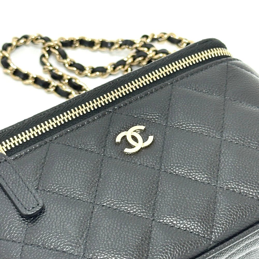CHANEL – Matrasse Vanity Shoulder Bag – Model No. AP1341 – COCO Mark – Caviar Skin – Black – Late - 1990s (c. 1996–1997) – Karl Lagerfeld Era – 100% Authentic Pre - Owned - LLUXE.CA