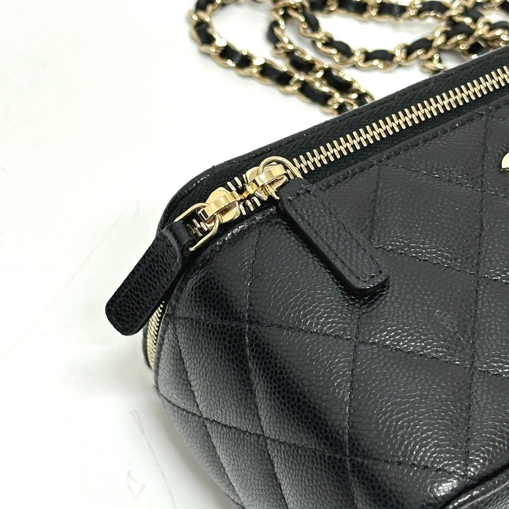 CHANEL – Matrasse Vanity Shoulder Bag – Model No. AP1341 – COCO Mark – Caviar Skin – Black – Late - 1990s (c. 1996–1997) – Karl Lagerfeld Era – 100% Authentic Pre - Owned - LLUXE.CA