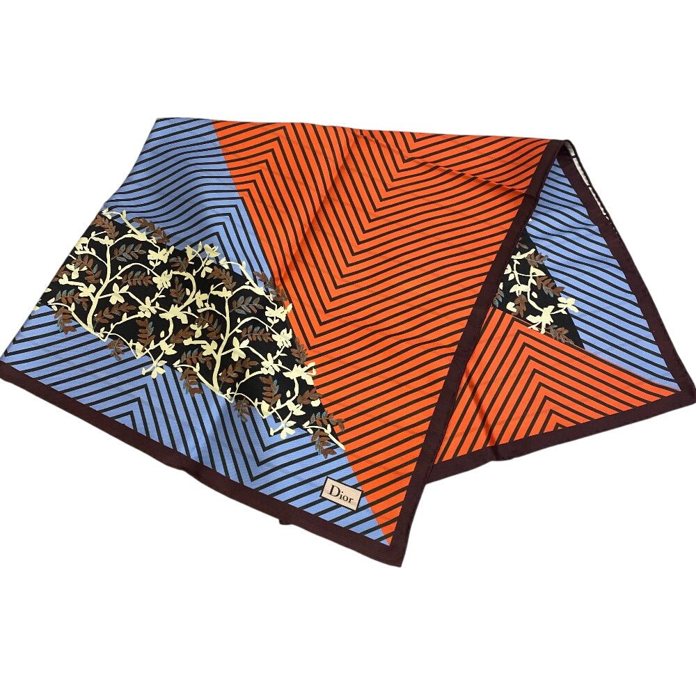 CHRISTIAN DIOR – Square Scarf – Item No. Z0012743 – Striped Pattern – 100% Silk – Vintage – 100% Authentic Pre - Owned John Galliano – c.2000 – 100% Authentic Pre - Owned - LLUXE.CA